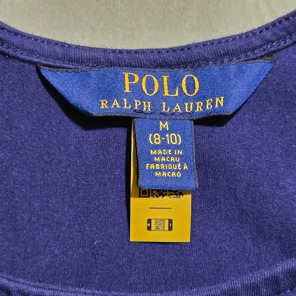 Polo Ralph Lauren Girls' Ruffle Tiered Cotton Jersey Dress size 8/10